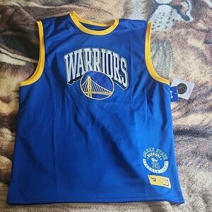 Men's Blue and Yellow Sleeveless Jersey